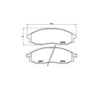 Brembo Brake Pad Set P 56 049 - Front, 4x Pads with Integrated Wear Indicator - Nissan NP300 Navara