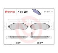 BREMBO P 56 059 Brake pad set