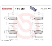 BREMBO P 56 082 Brake pad set