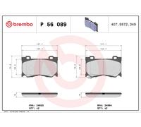 BREMBO P 56 089 Brake Pad Set, disc brake for INFINITI,NISSAN