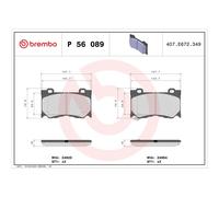 Brembo Front Brake Pads - Anti-Squeak Plate - Fits Infiniti FX, G, Q50, Q60, Nissan