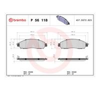 Brembo Brake Pad Set P 56 118 – Front, 4x Pads with Integrated Wear Indicator