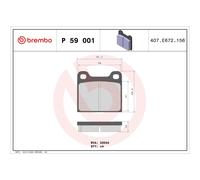 Brake pads P 59 001 BREMBO for BMW ALFA ROMEO MERCEDES-BENZ VW PORSCHE TALBOT