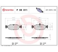 BREMBO P 59 011 Brake Pad Set, disc brake for ,BUICK (SGM),CHEVROLET,CHEVROLET (