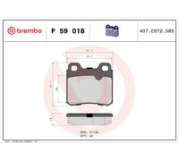 BREMBO P 59 018 Brake pad set