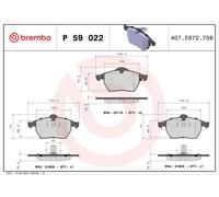 BREMBO P 59 022 Brake pad set