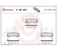 BREMBO P 59 027 Brake Pad Set, disc brake for BUICK,BUICK (SGM),CADILLAC,CHEVROL