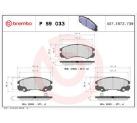 BREMBO P 59 033 Brake Pad Set, disc brake for HOLDEN,OPEL,VAUXHALL