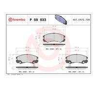 BREMBO P 59 033 Brake Pads Set Front for Frontera