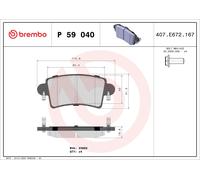 BREMBO P 59 040 Brake Pad Set, disc brake for ,NISSAN,OPEL,RENAULT,VAUXHALL