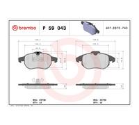 BREMBO P 59 043 Brake pad set