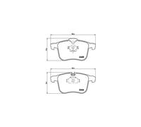 Brembo Brake Pad Set P 59 049 - Front, 4x Pads, Prepared for Wear Indicator