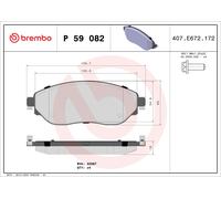 BREMBO P 59 082 Brake Pad Set, disc brake for FIAT,NISSAN,OPEL,RENAULT,VAUXHALL