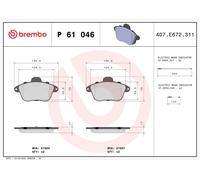 BREMBO P 61 046 Brake Pad Set, disc brake for CITRO?N,RENAULT