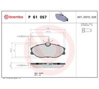 BREMBO P 61 057 Brake pad set