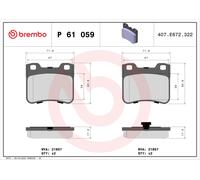 BREMBO P 61 059 Brake Pad Set, disc brake for CITRO?N,PEUGEOT