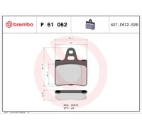 BREMBO P 61 062 Brake pad set