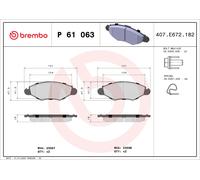 BREMBO P 61 063 Brake Pad Set, disc brake for CITRO?N,CITRO?N (DF-PSA),PEUGEOT,P