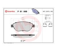 BREMBO P 61 068 Brake pad set
