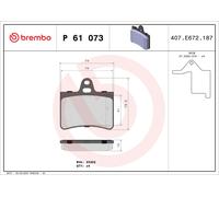 BREMBO P 61 073 Brake Pad Set, disc brake for CITRO?N
