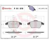 BREMBO P 61 076 Brake Pad Set, disc brake for AUDI,CITRO?N,DS (CAPSA),PEUGEOT,PE