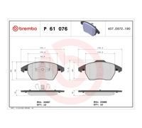 Brembo P61076 Front Disc Brake Pad - Set of 4