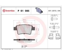 BREMBO P 61 085 Brake Pad Set, disc brake for CITRO?N,PEUGEOT,PEUGEOT (DF-PSA)