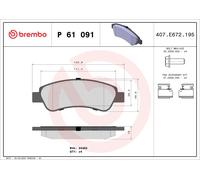 BREMBO P 61 091 Brake Pad Set, disc brake for ,CITRO?N,FIAT,OPEL,PEUGEOT
