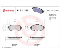 BREMBO P 61 105 Brake Pad Set, disc brake for CITRO?N