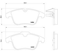 BREMBO P 61 106X Brake Pad Set, disc brake for CITRO?N,CITRO?N (DF-PSA),PEUGEOT,