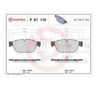 Brembo Brake Pads Set P61 115 - Front Disc Brake for Peugeot Citroen DS