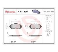 Brembo P61120 Brake Pad Set Fits Citroën Berlingo 1.5 BlueHDi 130 PureTech 110