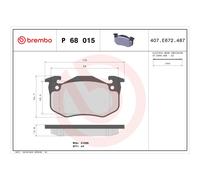 Brembo Brake Pad Set P 68 015 - Front Disc Brake for Renault Clio, Twingo, Super 5