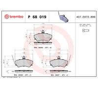 Brembo Brake Pad Set P 68 019 – Disc Brake for Renault Espace Mk II