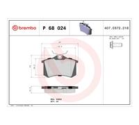 Brake pads P 68 024 BREMBO for RENAULT NISSAN CITROËN OPEL