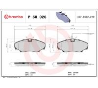 BREMBO P 68 026 Brake pad set