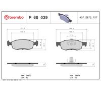 BREMBO P 68 039 Brake Pad Set, disc brake for DACIA,LADA,RENAULT