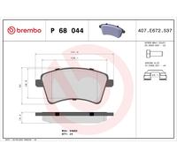 BREMBO P68044 Brake Pad Set Front Fits Mercedes-Benz Citan Renault Kangoo