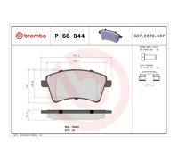 Brake pads P 68 044 BREMBO for RENAULT MERCEDES-BENZ