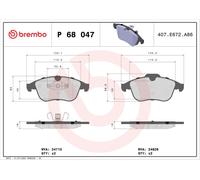 Brembo P68047 Brake Pad Set Fits Renault Latitude 2.0 16V 2.5 V6 1.5 dCi