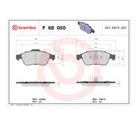 Brembo P68050 Front Disc Brake Pad - Set of 4