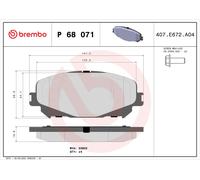 BREMBO P 68 071 Brake Pad Set, disc brake for RENAULT