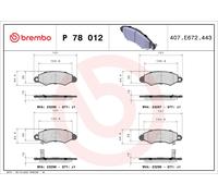 Front Brake Pad Set BREMBO P 78 012 for Subaru/Suzuki Justy/Swift (89-03)