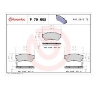 BREMBO P 79 005 Brake Pad Set, disc brake for GEO,HOLDEN,LANDWIND (JMC),SUBARU,S