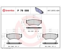 BREMBO P 79 008 Brake Pad Set, disc brake for CHEVROLET,GEO,SUZUKI