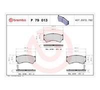 Brembo Brake Pad Set P 79 013 - Front Axle with Anti-Squeak Plate for Suzuki Baleno