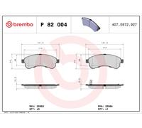 Brake pads P 82 004 BREMBO