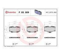 BREMBO P 83 009 Brake Pads Set Front for Hilux Land Cruiser 4 Runner Taro Tacoma
