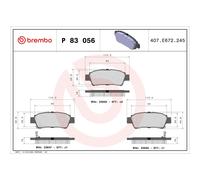 Brake pads P 83 056 BREMBO for TOYOTA PREVIA / ESTIMA II AVENSIS VERSO