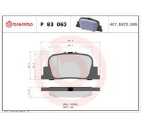 Rear Brake Pad Set BREMBO P 83 063 for Toyota Prius/Avalon/Mark/Camry (96-09)